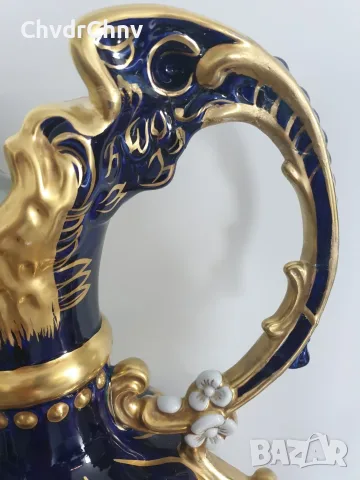 Royal Dux Bohemia 63см-5кг/Роял Дюкс Бохемия голяма стара порцеланова ваза с дръжки, снимка 8 - Вази - 55970197