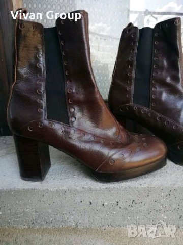 Дамски боти естествена кожа Clarks, снимка 4 - Дамски боти - 33915722