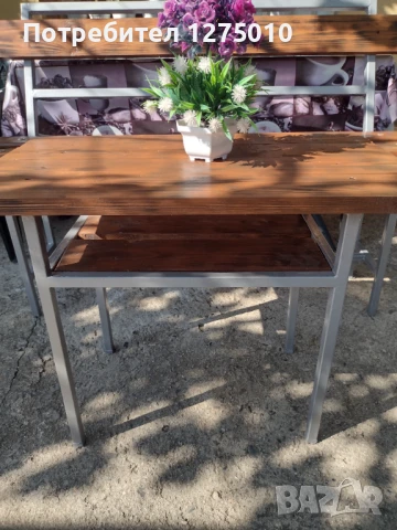 Градинска дървена маса , снимка 2 - Градински мебели, декорация  - 51083270