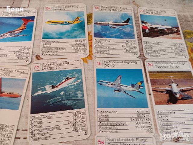 Стари Карти "Самолети', снимка 5 - Карти за игра - 42478076