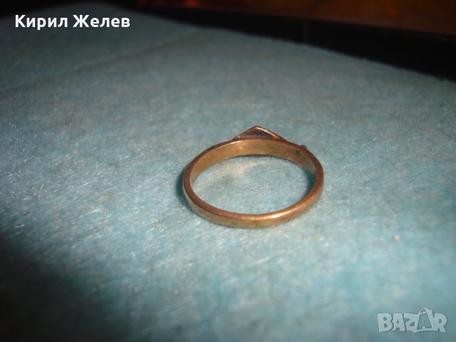 СТАРИНЕН БРОНЗОВ ПРЪСТЕН с РОМБОИДЕН ШЛИФОВАН ЧЕРЕН ОНИКС МАЙСТОРСКА РЪЧНА АРТ-ДЕКО ИЗРАБОТКА 8487, снимка 6 - Антикварни и старинни предмети - 34831035