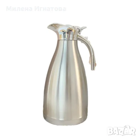 Комплект от 2 термоса Cheffinger 1L + 1.5L сребрист чайник, снимка 2 - Термоси - 55955891