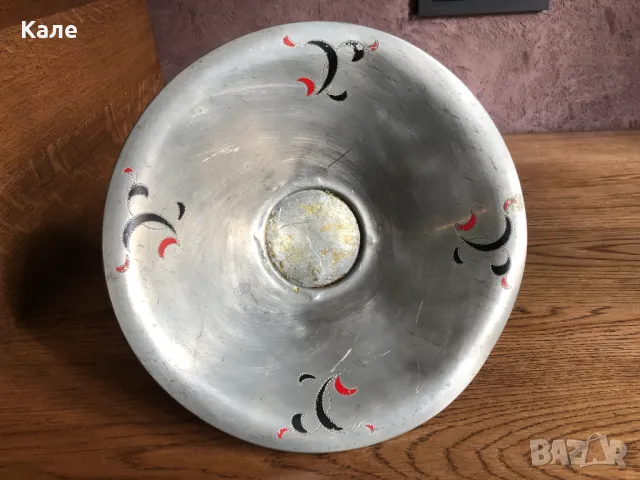 Старинна метална купа с инкрустации , снимка 4 - Антикварни и старинни предмети - 50084785
