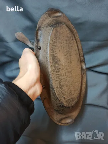 Масивен рядък чугунен съд с птици, снимка 4 - Антикварни и старинни предмети - 48559267