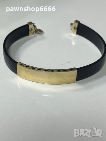 Златна гривна със силикон 14 карата, снимка 3 - Гривни - 51958803