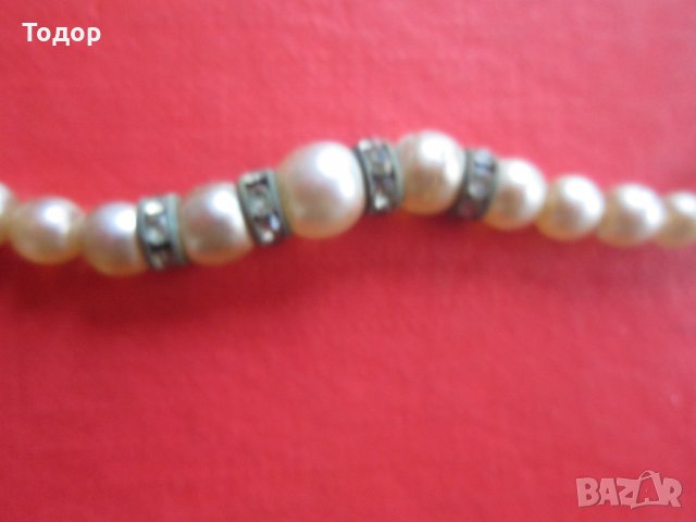 Старинен гердан колие с перли сребро 835, снимка 2 - Колиета, медальони, синджири - 35786220