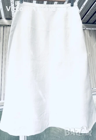 Бяла  пола GALATIS  100% лен, снимка 4 - Поли - 51226988