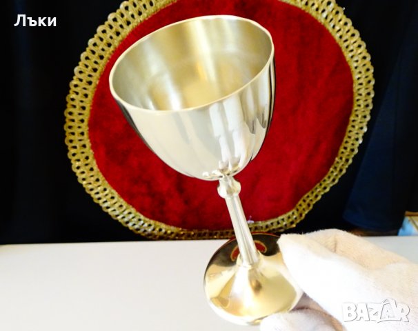 Релефен бронзов бокал,чаша за вино., снимка 3 - Антикварни и старинни предмети - 35817006