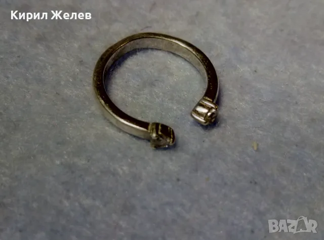 ФИНА СРЕБЪРНА ОБЕЦА Тип ПИЪРСИНГ СРЕБРО 925 с БЯЛА ПОЗЛАТА 48253, снимка 7 - Обеци - 49510746