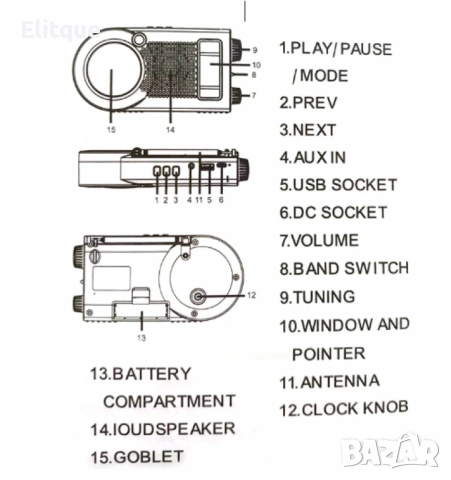 Мултифункционално настолно Bluetooth радио и аудио вграден музикален плейър MEIER M-572BT, снимка 3 - Друга електроника - 52851967