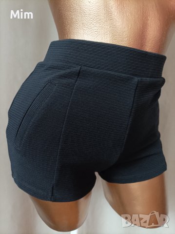 Pimkie S/M Черни панталонки рипс, снимка 2 - Къси панталони и бермуди - 41240738