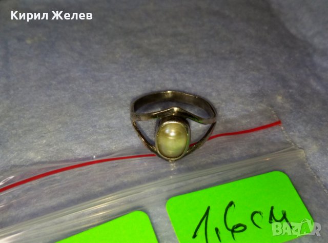 СТАР СКЪПОЦЕНЕН СРЕБЪРЕН АРТ ДЕКО ПРЪСТЕН МАЙСТОРСКА РЪЧНА ИЗРАБОТКА с ЕСТЕСТВЕНА БЯЛА ПЕРЛА 40261, снимка 11 - Антикварни и старинни предмети - 42380519