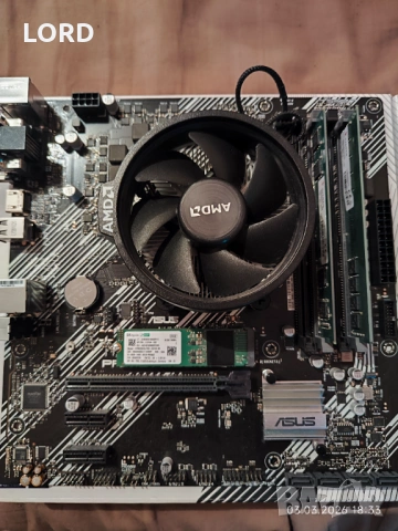 Комплект Ryzen 5 5600X, Asus A520M, RAM 16GB DDR4 3200, SSD 256GB NVME