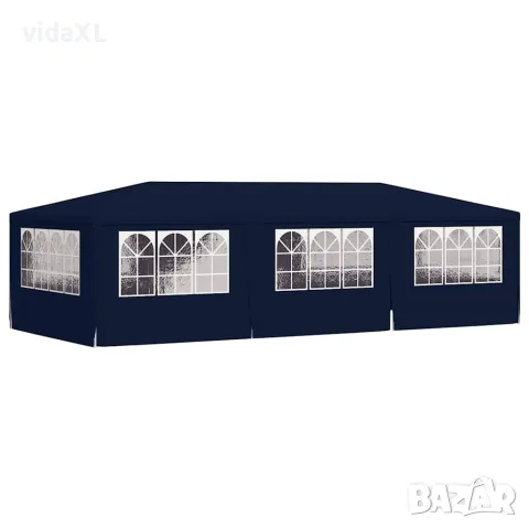 vidaXL Професионална парти шатра със стени 4x9 м синя 90 г/м², снимка 6 - Къмпинг мебели - 56147615