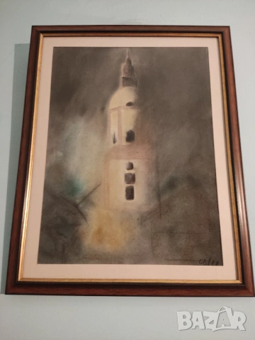 Маслена картина морски пейзаж по залез, снимка 2 - Картини - 53863578