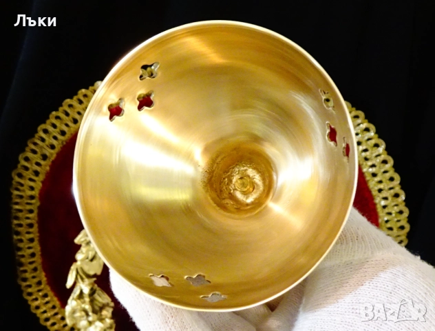 Висящо бронзово кадило,кадилница,кандило,тамянник. , снимка 6 - Антикварни и старинни предмети - 52967535