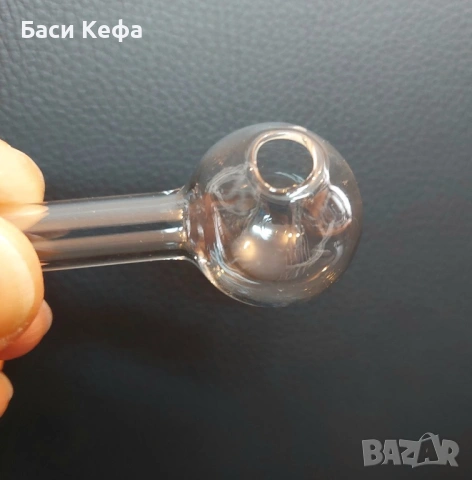 Стъклена Лула /Фифка - 10 см, снимка 2 - Лули - 53447032