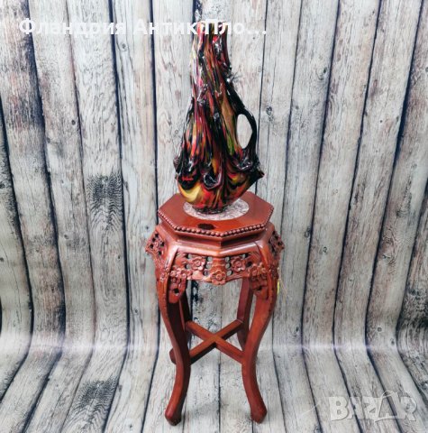 Стъклена ваза " Гореща лава", снимка 5 - Вази - 41264401