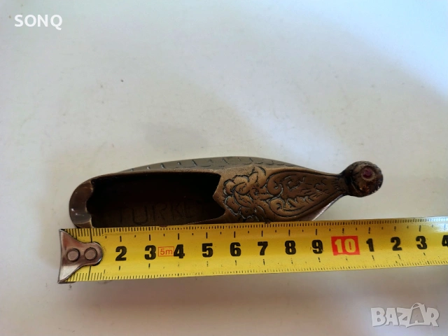 Стар Бронзов Пепелник-Обувка, снимка 7 - Антикварни и старинни предмети - 53144421