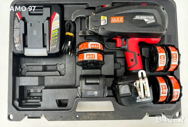 MAX RB398S - Акумулаторна машина за връзване на арматура 2x14,4V 4.0Ah, снимка 2 - Други инструменти - 53764943