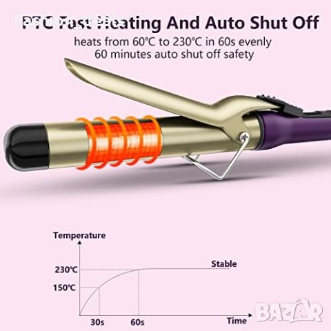 Нова маша керамично покритие оформяне на коса Прическа Къдрене Вълни, снимка 5 - Маши за коса - 41162872