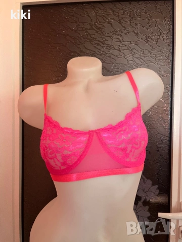 L Розов, дантелен сутиен 