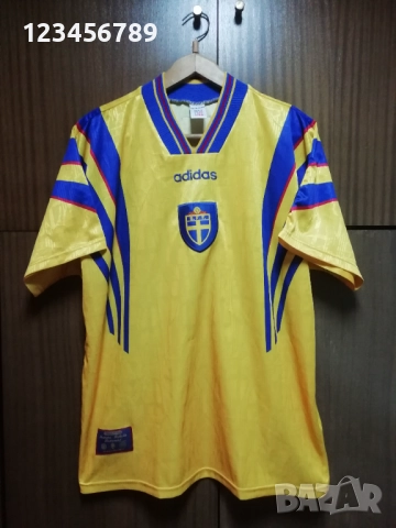 Швеция 1996/1997 оригинална футболна тениска фланелка Adidas Sweden Vintage ретро екип 