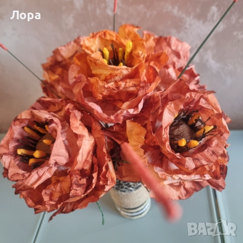 Стъклена ваза „Есенна магия“ от арт ателие Lollipop, снимка 2 - Вази - 52321721