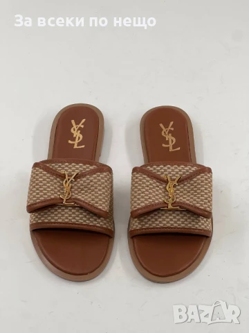 Yves Saint Laurent Дамски Кафеви Чехли Код E507, снимка 2 - Чехли - 50706354