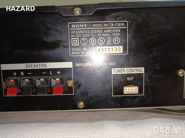 SONY TA-F261R, снимка 3 - Ресийвъри, усилватели, смесителни пултове - 53045898