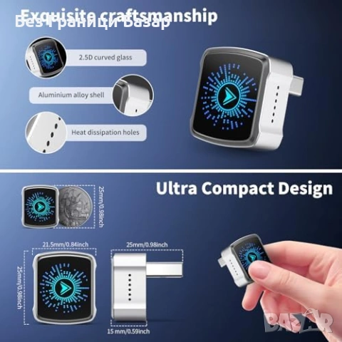 Нов Безжичен CarPlay адаптер за iPhone Android Auto USB-C кола автомобил, снимка 5 - Друга електроника - 53825224