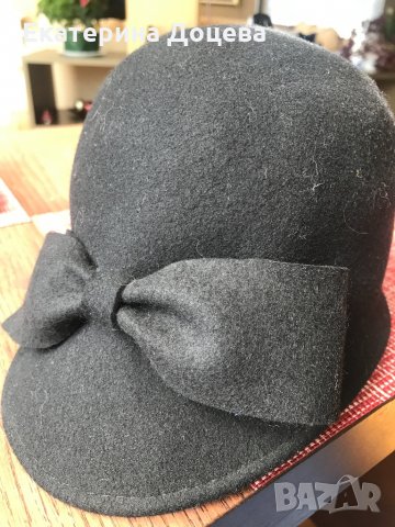 Черна филцова шапка Axel, снимка 4 - Други - 34248855