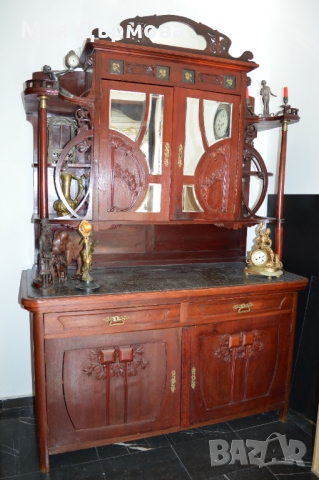 Старинен салонен бюфет сецесион, снимка 8 - Секции и витрини - 30878227