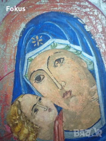 Стара ръчно рисувана икона в отлично състояние, снимка 2 - Антикварни и старинни предмети - 53464243