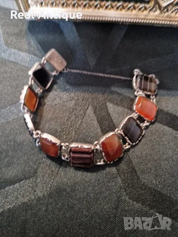 Уникална изключително красива антикварна сребърна гривна , снимка 5 - Антикварни и старинни предмети - 49175611