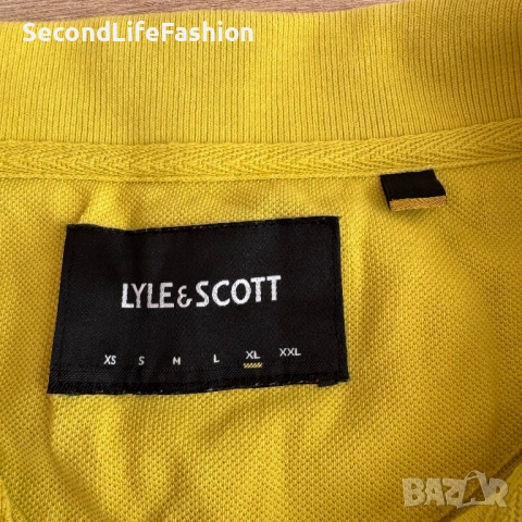 Мъжка поло тениска Lyle & Scott цвят жълто размер XL, снимка 2 - Тениски - 53685365