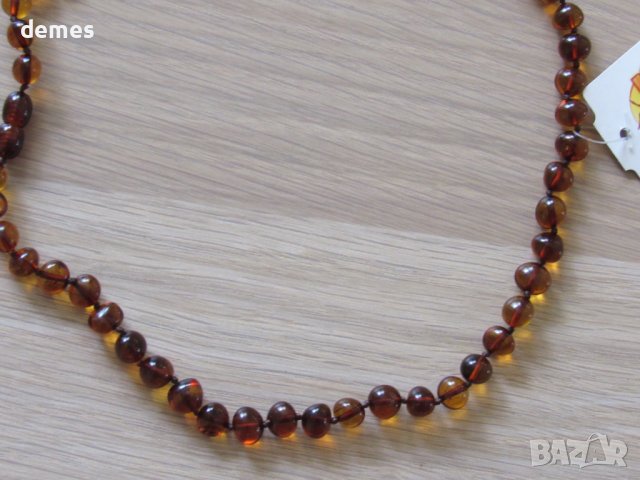 Колие-кръг от първокласен балтийски кехлибар, снимка 2 - Колиета, медальони, синджири - 41353644
