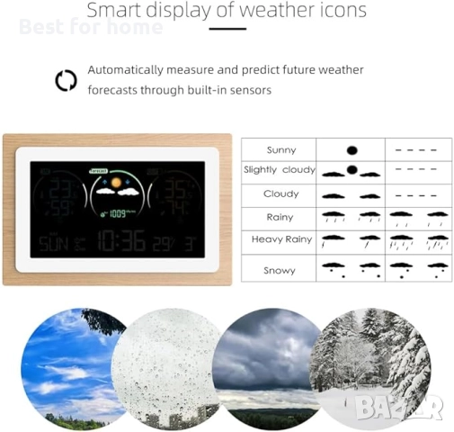 FJ3399C Интелигентна метеорологична станция с часовник 	Irfora, снимка 6 - Друга електроника - 52829811