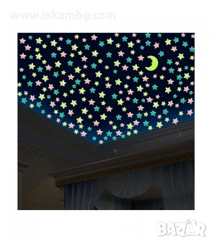 КОМПЛЕКТ СВЕТЕЩИ ЗВЕЗДИ В ТЪМНОТО 100 БРОЯ - код 3031, снимка 12 - Детски нощни лампи - 33897772