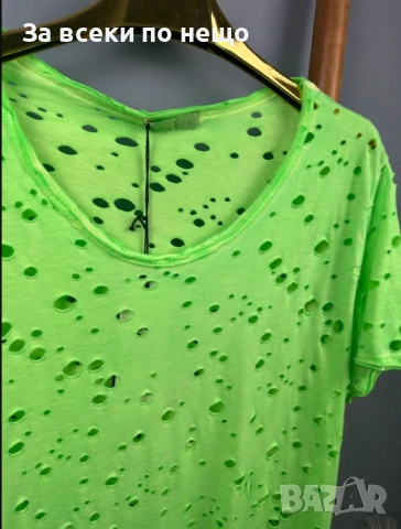Мъжка Зелена Тениска На Дупки Код Moskito8, снимка 3 - Тениски - 53813634
