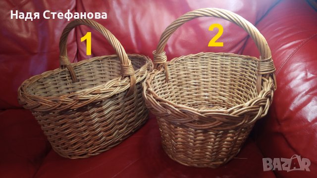 Две плетени кошници, продълговати от едно време, снимка 1 - Антикварни и старинни предмети - 44253061