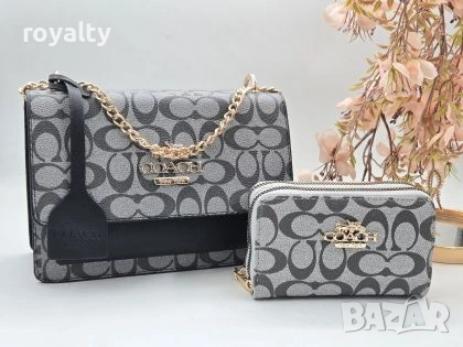 Coach Кожена Дамска Чанта + Портмоне , снимка 5 - Чанти - 53486848