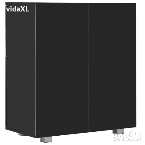 vidaXL Бюфет, сиво със силен гланц, 71x35x80 см, инженерно дърво, снимка 5 - Бюфети - 56146556