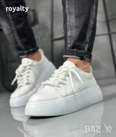 Нови Бели Мъжки Маратонки 40-44 Номер с Кутия 