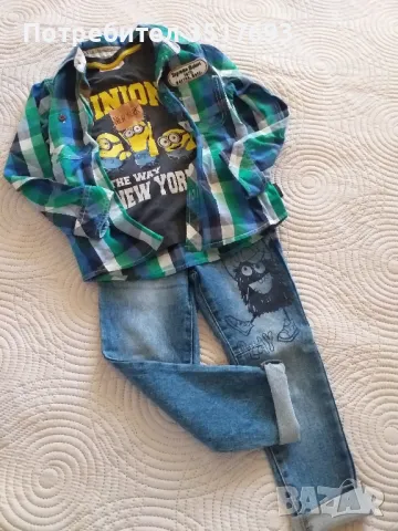 Лот H&M  , Little kids дънки , блуза 110/116