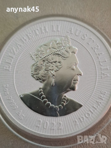 Сребро 2oz.2022г. Куче с кученце, снимка 2 - Нумизматика и бонистика - 53840340