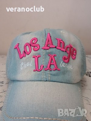 Дамска дънкова шапка LA, снимка 3 - Шапки - 41491849
