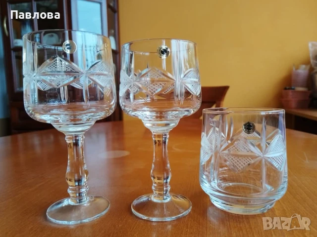 Кристални чаши серия,, Моника ромб ", снимка 4 - Чаши - 50460224