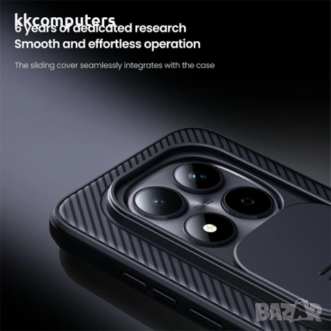 NILLKIN Camshield Pro Калъф за Xiaomi Redmi Note 15 Pro 5G - PC+TPU, Плъзгащо капаче за камера, Чере, снимка 8 - Резервни части за телефони - 53780277