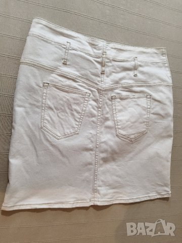 Бяла дънкова пола на Orsay р-р 44, снимка 2 - Поли - 42462638